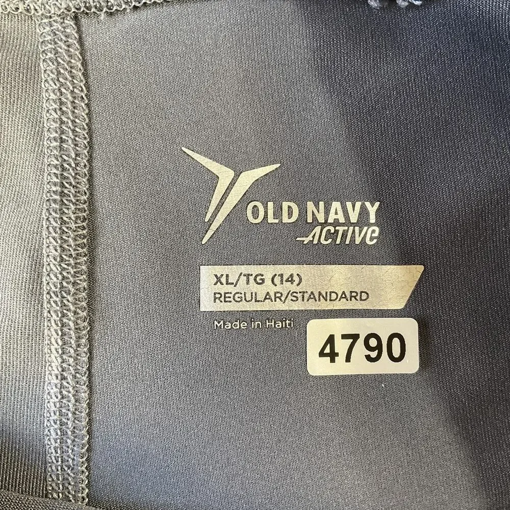 Old Navy Active Girls Activewear Pants XL (14) R Gray Geometric Yoga Leggings26”